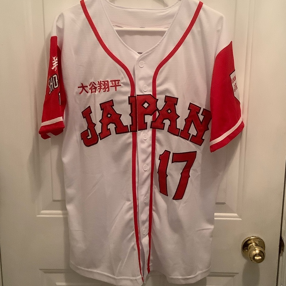 White and Red Japan OHTANI Baseball Jersey - Picture 4 of 7